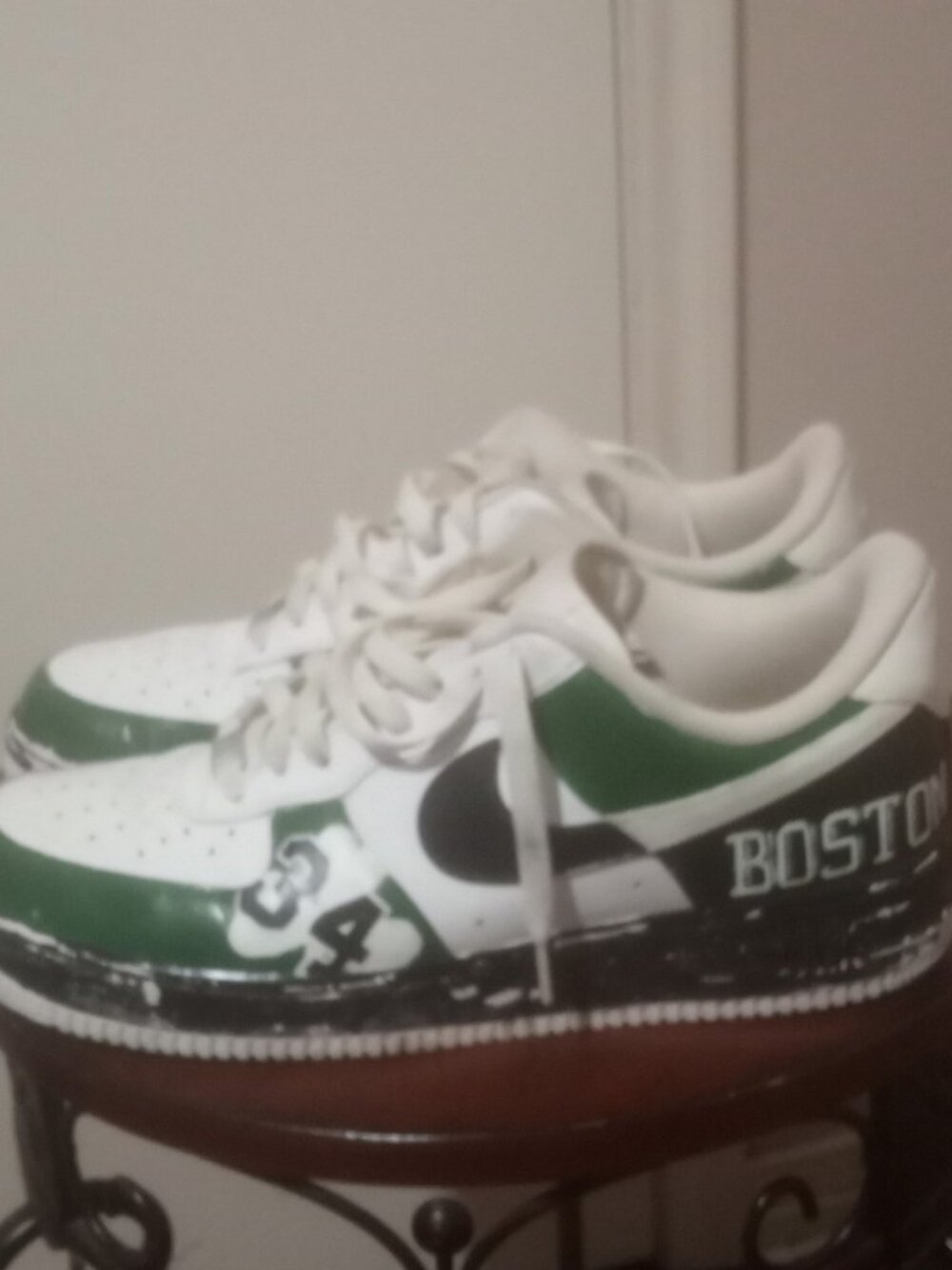 Mens Nike Air Force 1 Custom Shoes Boston Celtics Paul Pierce Size 11 315122 111 - Picture 10 of 14